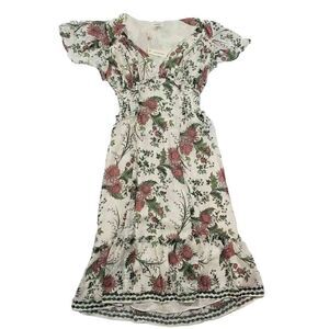 Floral Printed Ruffle Short Sleeve Dress Max Studio XS